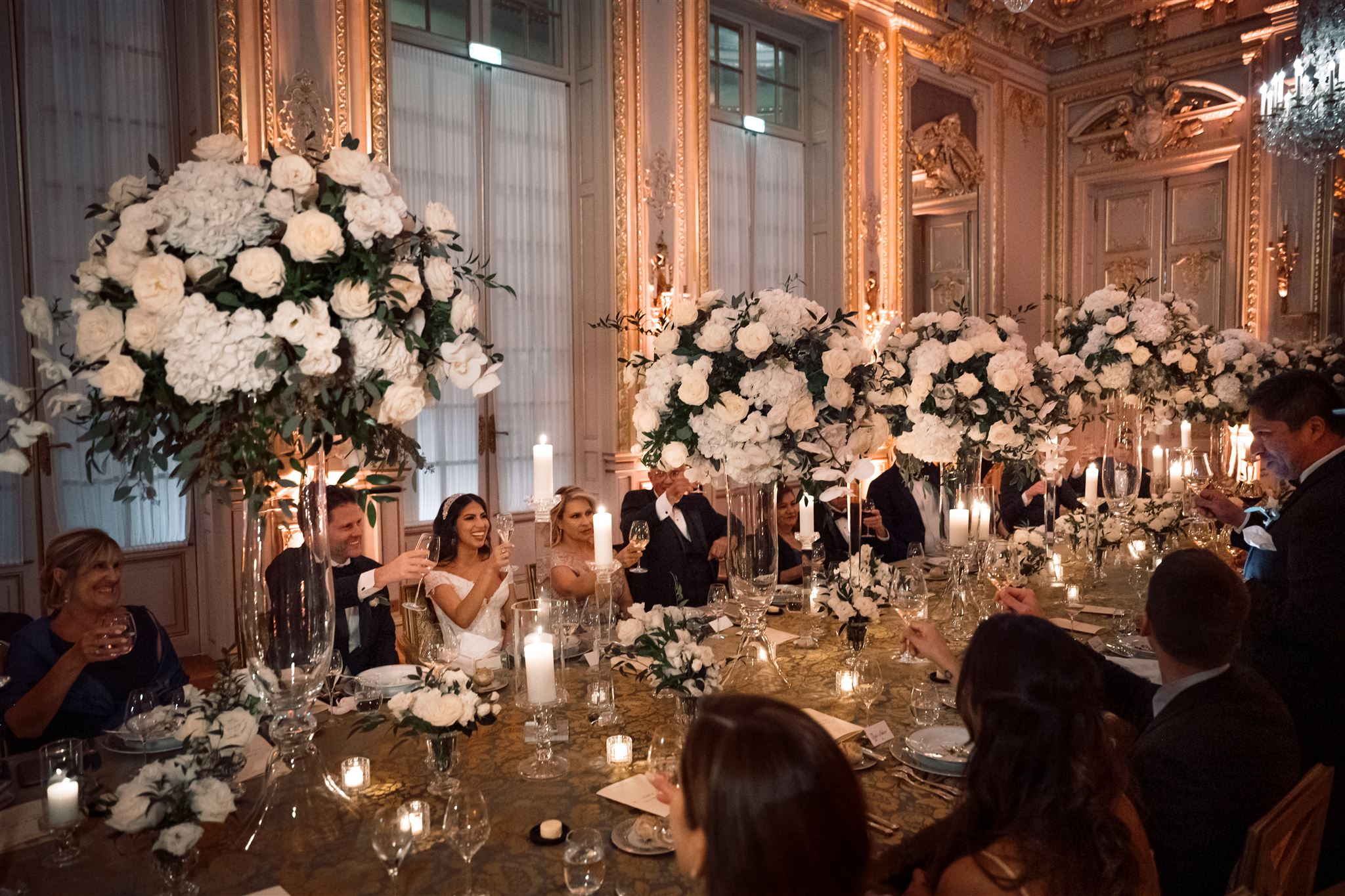 Elegant Budapest wedding reception